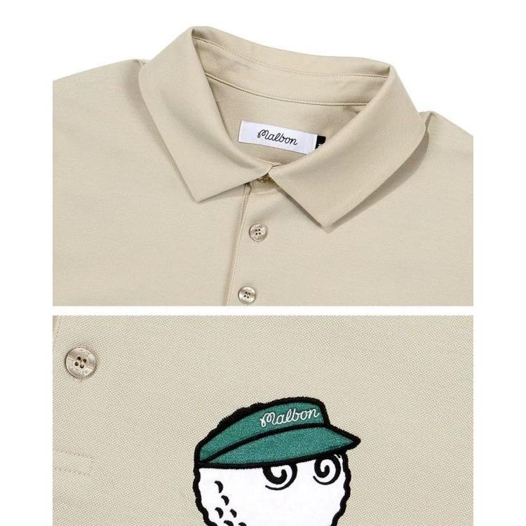 韓国 ゴルフウェア CAROUSEL ポロシャツ ホワイト 半袖 Cロゴ ポイント