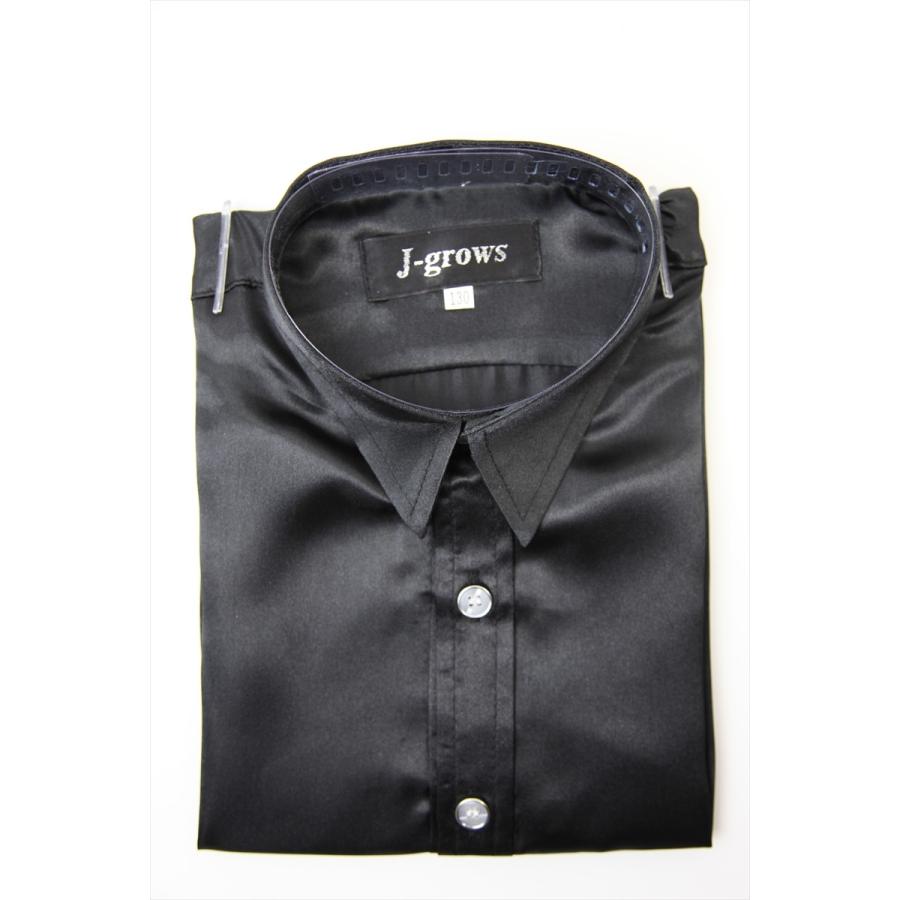 サテンシャツ 半袖 子供 キッズ 4色 ワイシャツ ドレスシャツ