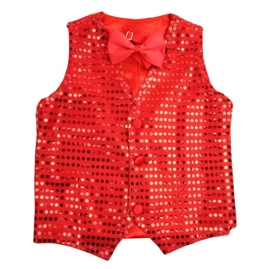 子供ベスト スパンコール キッズ 蝶ネクタイとの2点セット 忘年会