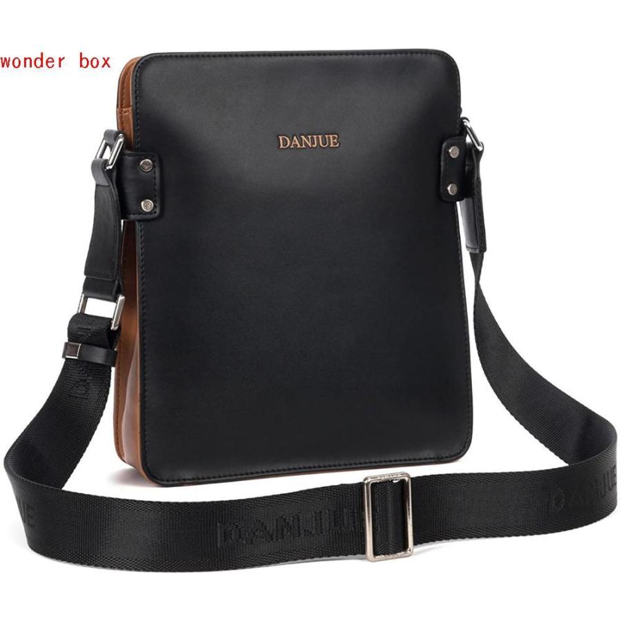 Danjue 本物 バッグ 斜めがけバッグ メッセンジャーバッグ メンズ 皮 本革 天然皮革 レザー メンズ