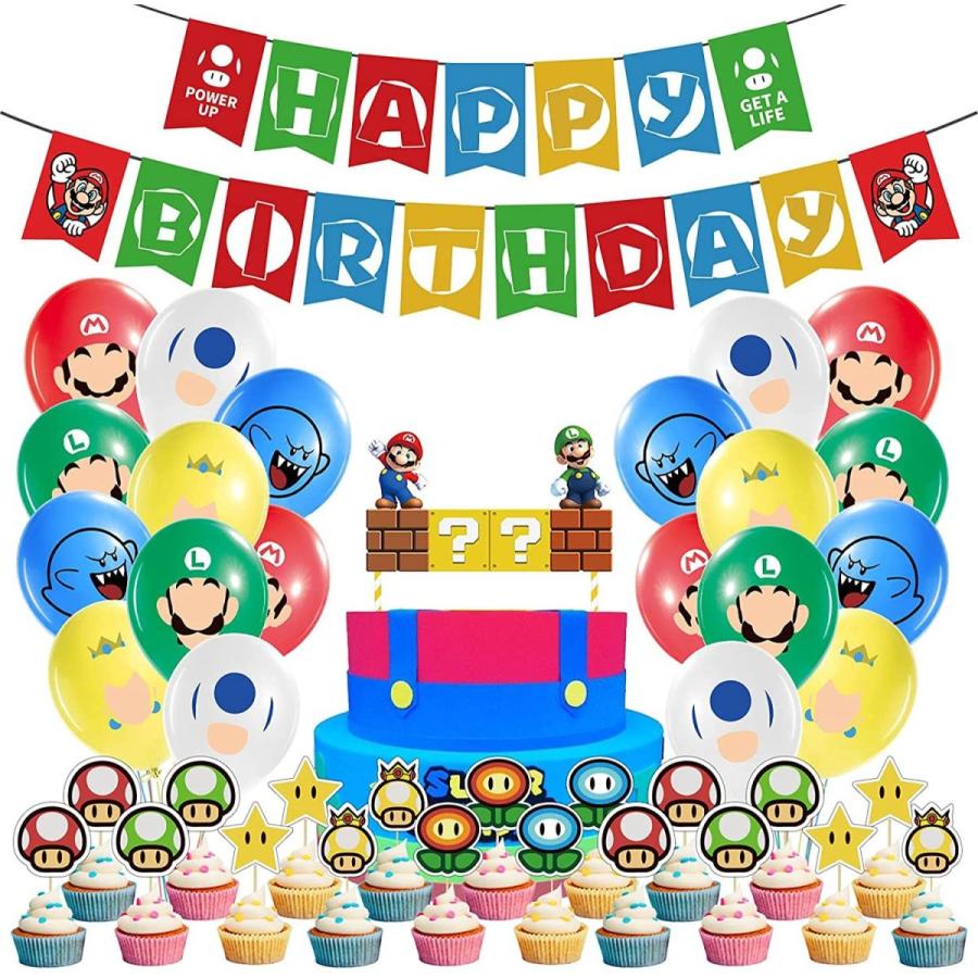 スーパーマリオ 誕生日 飾り付け 風船 バースデー バルーン 飾り 男の子 Happy Birthday 装飾 セット Wonderbox 通販 Yahoo ショッピング