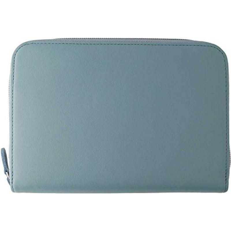 正規販売店 スリップオン Nsl 7802 グレイッシュブルー 本革 カラフル ノワール 大容量 二人分 お薬手帳 マルチケース 母子手帳ケース マタニティ 産後用品