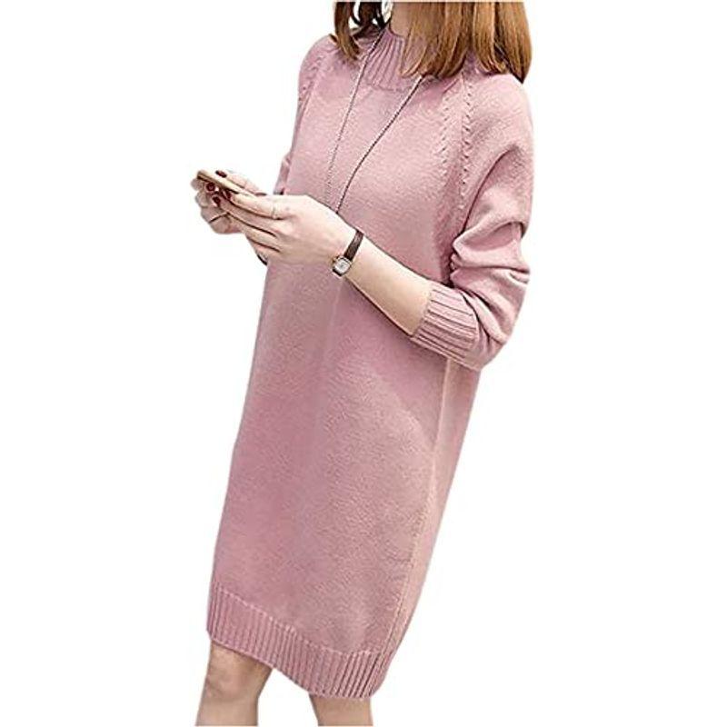 エムエルーセ 6色展開 長袖 タートルネック ニットワンピース 膝丈 袖 リブ ストレッチ 生地 セーター ワンピース 冬 カラフル 最大91 オフ 秋