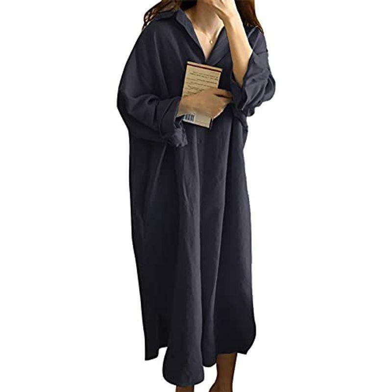 ジェイストア ロングワンピース 長袖 シャツ ワンピ 春 シンプル コーデ ミモレ丈 レディース 薄 軽量 春服 春夏 夏 夏用 春物 秋 人気を誇る
