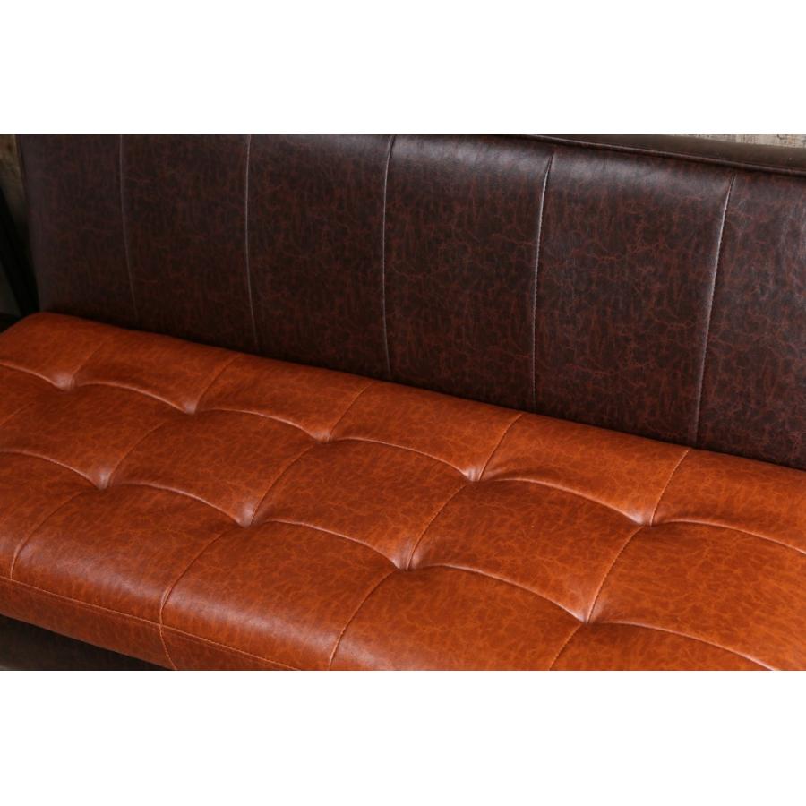 ベンチ ソファー 2人掛け レザーソファー ソファ ツートンカラー