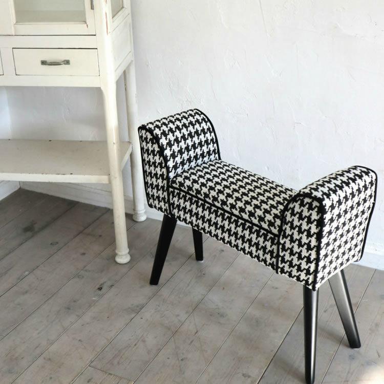 千鳥柄 幅66 プリンセス アームスツール モケット地布 ベンチ チェア ソファ 椅子 スツール リビング 玄関 ベッドサイド エレガント サロンチェア ブライダル 1612stc001 ワンダフルマートヤフー店 通販 Yahoo ショッピング