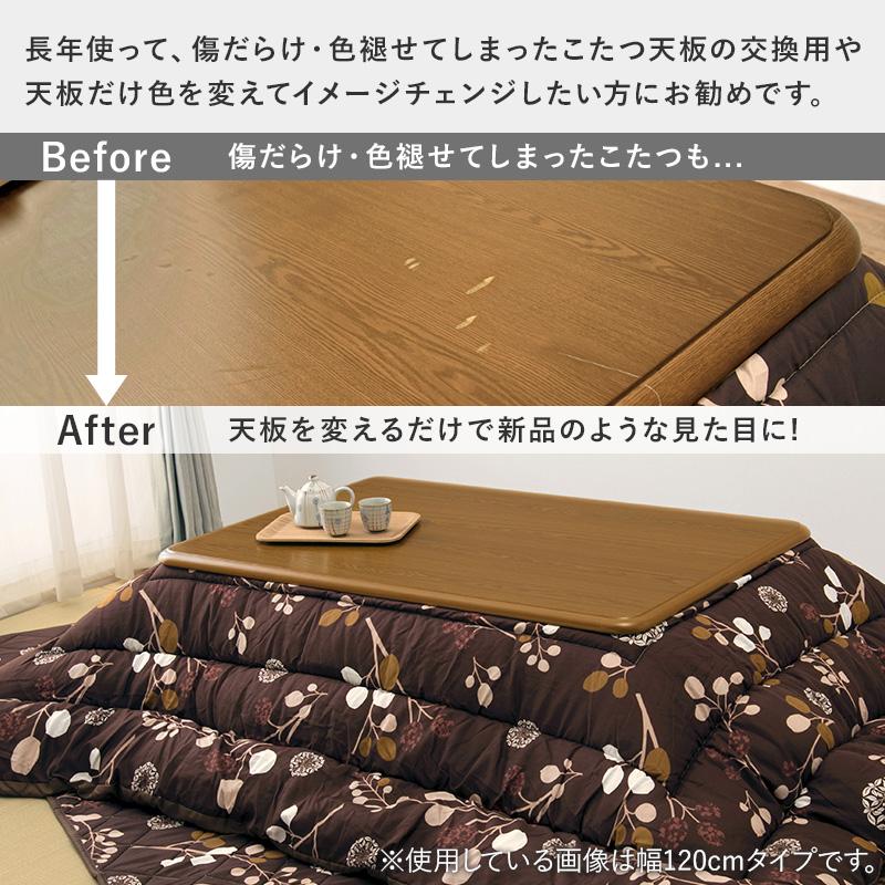 コタツ天板 80cm 正方形 単品 天板 UV塗装 こたつテーブル用 こたつ天
