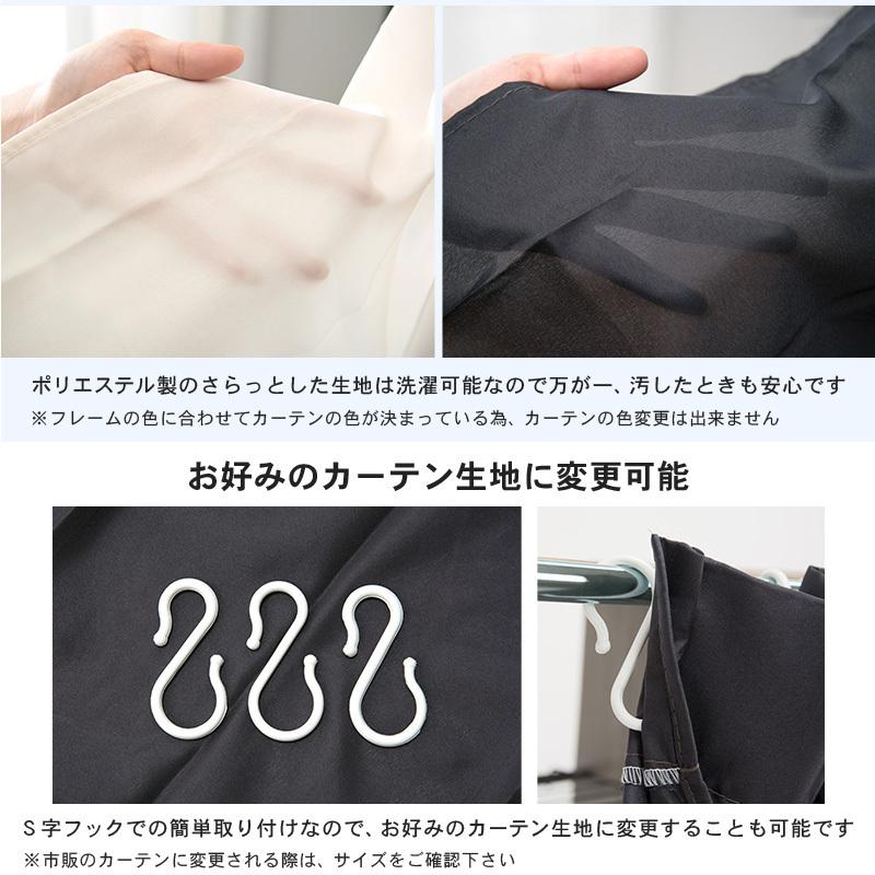 ハンガーラック 伸縮クローゼット グレー 上下2段 耐荷重45kg 洗濯可能
