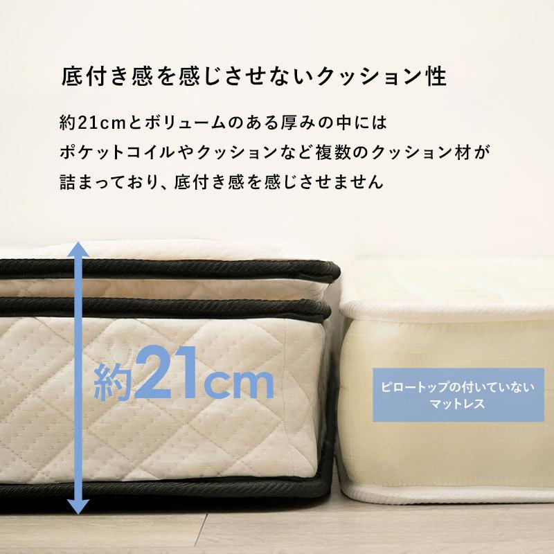 ベッド 脚付きマットレスベッド セミダブル グレー 7層 ポケットコイル