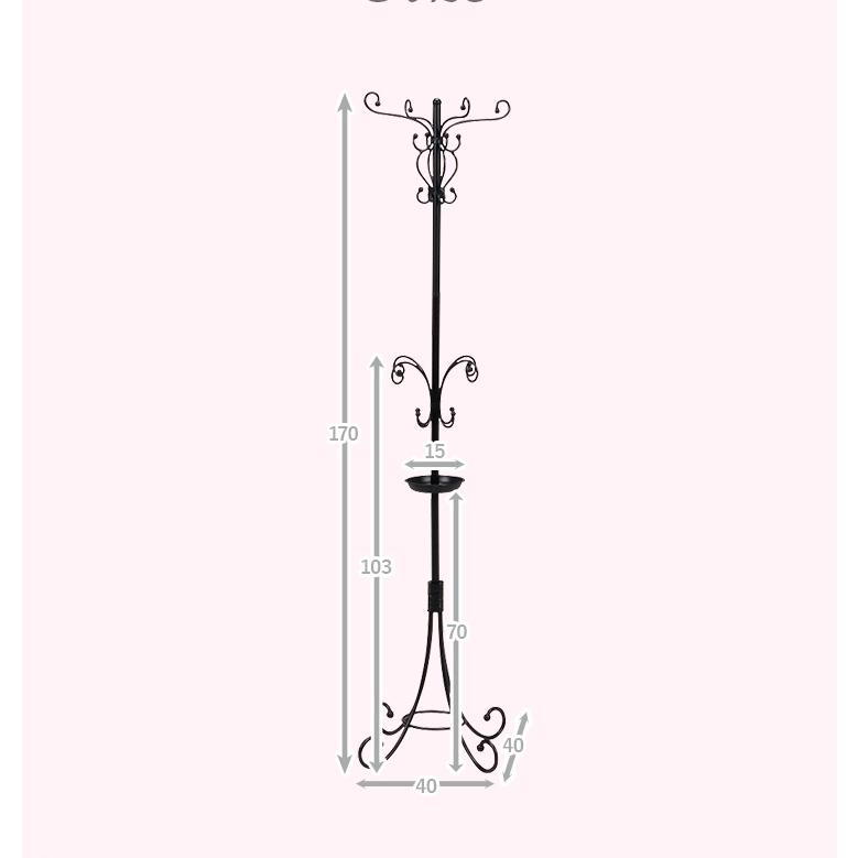 170cm ブラック アイアンポールハンガー ハンガーポール おしゃれ 姫系 かわいい ハンガーラック 収納 ワードロープ 洋服掛け コート掛け ワンダフルマートヤフー店 通販 Yahoo ショッピング