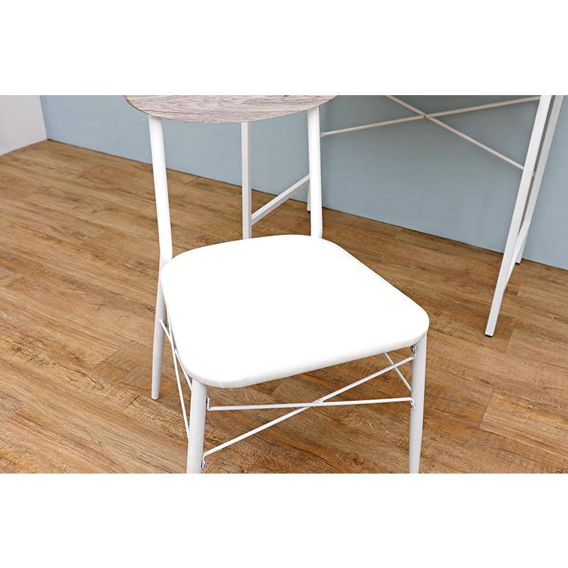 デスク チェア 2点セット ホワイト 机 幅80 椅子 PVCクッション 2口