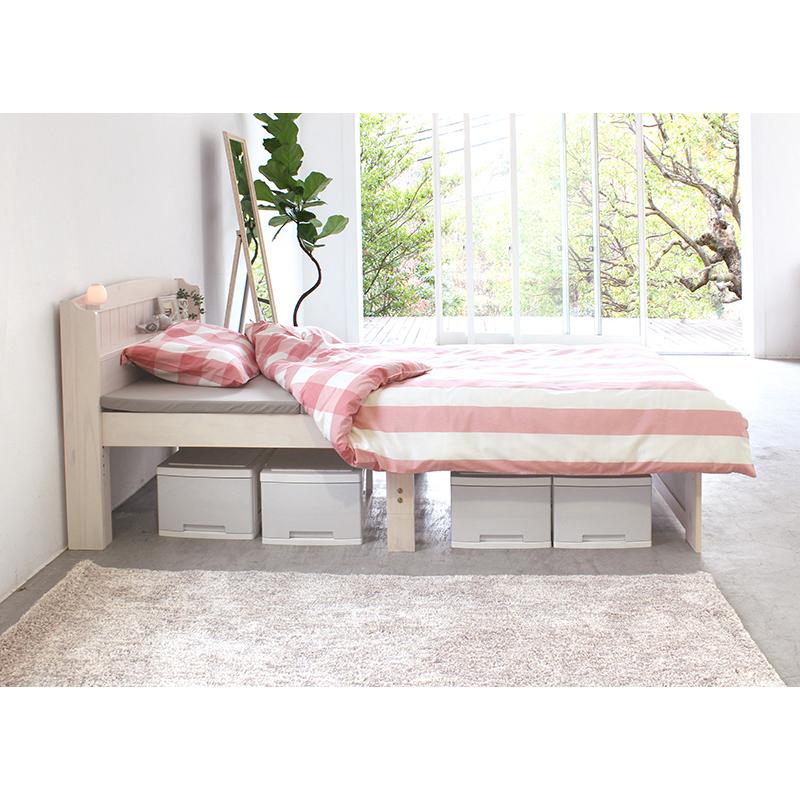 ベッド すのこベッド ナチュラル セミシングル 高さ3段階調整 耐荷重