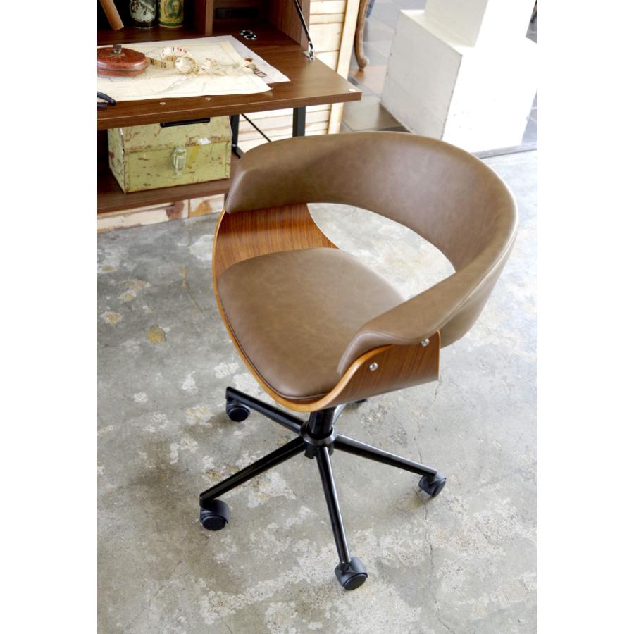 チェア ワークチェア 椅子 イス 曲げ木 360度回転 キャスター付 高さ