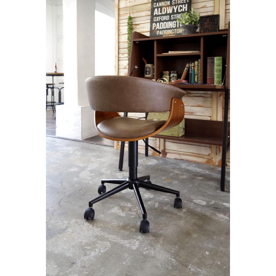 チェア ワークチェア 椅子 イス 曲げ木 360度回転 キャスター付 高さ