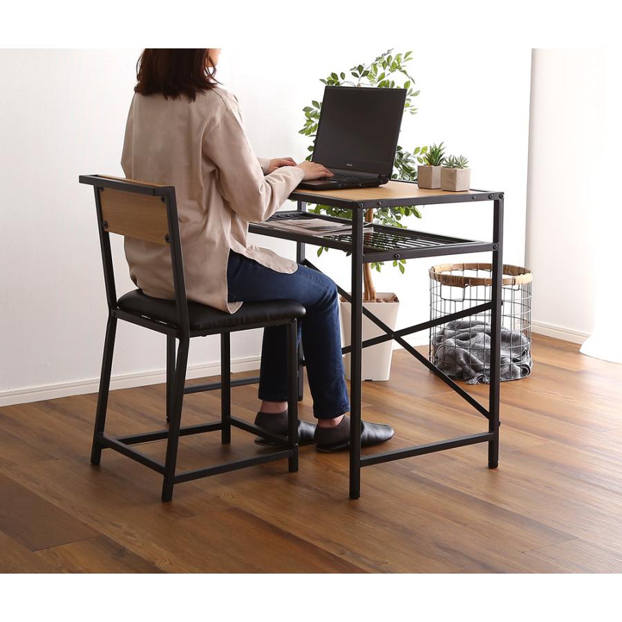 デスク チェア 2点セット 幅90 机 椅子 収納棚 パソコンデスク PC