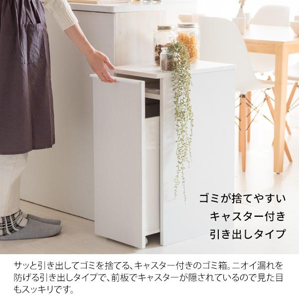 ダストボックス キッチンペール ドロワーダストボックス 幅30 45リットル ごみ箱 ゴミ箱 キッチン 木目 リビング キャスター付き 目隠し 棚付き |  | 14