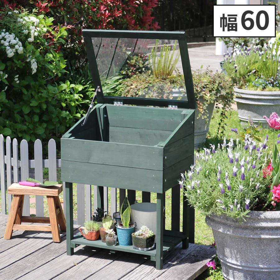 木製窓付グリーンハウス 温室 木製 観葉植物 庭 ガーデン 簡易温室 プランターラック コレクションケース ディスプレイ ボタニカルラック_1