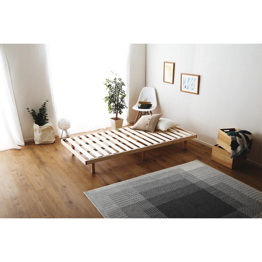 ベッド すのこベッド シングル 3段階高さ調整 耐荷重200キロ スノコ