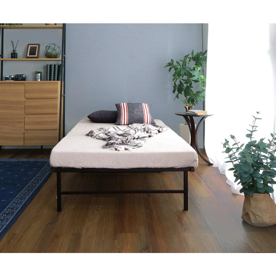 ベッド シングル 折りたたみ パイプベッド 耐荷重100キロ メッシュ床