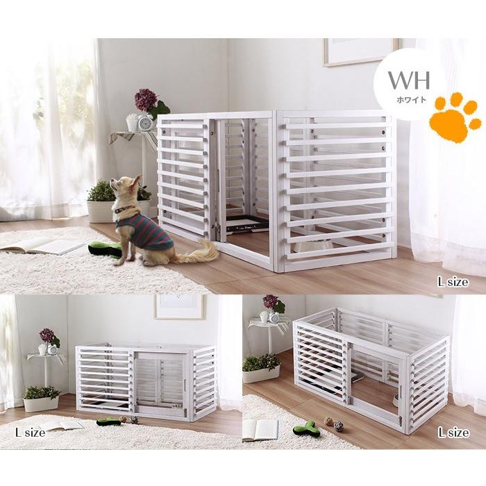 ホワイト Lサイズ ペットケージ 小型犬 ドッグケージ 天然木 ルーバー 引き戸 愛犬 わんこ サークルケージ 犬 小屋 ドッグサークル 室内犬 わんこのお家 Iewh ワンダフルマートヤフー店 通販 Yahoo ショッピング