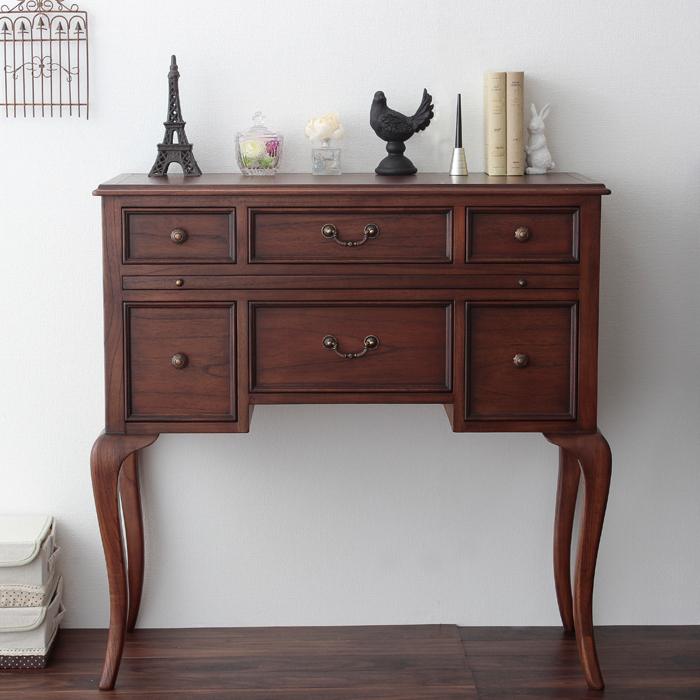 テーブル コンソールテーブル 幅91 高90 引出し6杯 コンソール 飾り棚