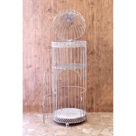 バードケージ 鳥かご 小動物かご 飼育かご グレー 2段仕切り 大型鳥かご オウム 大型インコ用 鳥籠 セキセイインコ 小鳥 ディスプレイかご 直径34 高さ108 セキセイインコ 鳥かご 大型鳥かご オウム 大型インコ用 鳥籠 小鳥