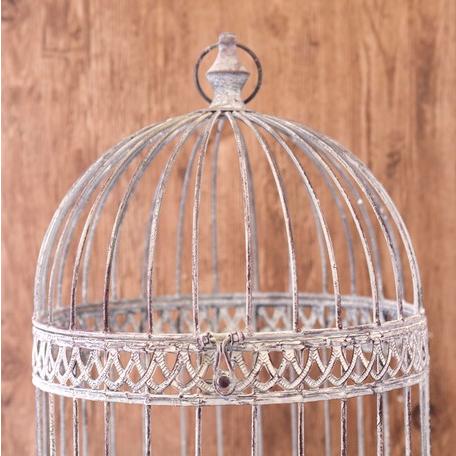 バードケージ 鳥かご 小動物かご 飼育かご グレー 2段仕切り 大型鳥かご オウム 大型インコ用 鳥籠 セキセイインコ 小鳥 ディスプレイかご 直径34 高さ108 セキセイインコ 鳥かご 大型鳥かご オウム 大型インコ用 鳥籠 小鳥