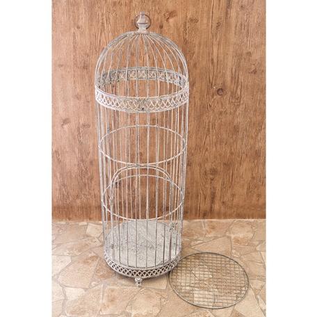 バードケージ 鳥かご 小動物かご 飼育かご グレー 2段仕切り 大型鳥かご オウム 大型インコ用 鳥籠 セキセイインコ 小鳥 ディスプレイかご 直径34 高さ108 セキセイインコ 鳥かご 大型鳥かご オウム 大型インコ用 鳥籠 小鳥