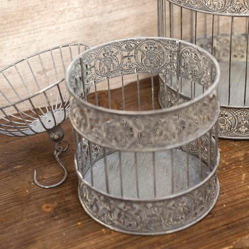 バードケージ 鳥かご グレー 2個セット L・Mサイズ ディスプレイ用 鳥