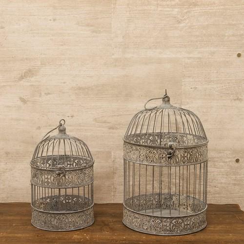 バードケージ 鳥かご グレー 2個セット L・Mサイズ ディスプレイ用 鳥