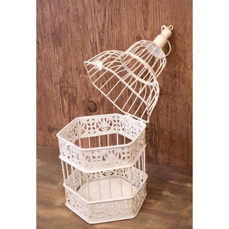 バードケージ 鳥かご 2個セット ホワイト 六角形 鳥カゴ フラワー