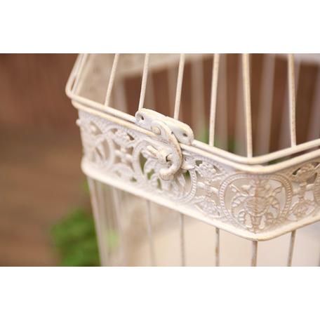 バードケージ 鳥かご 2個セット ホワイト 六角形 鳥カゴ フラワー