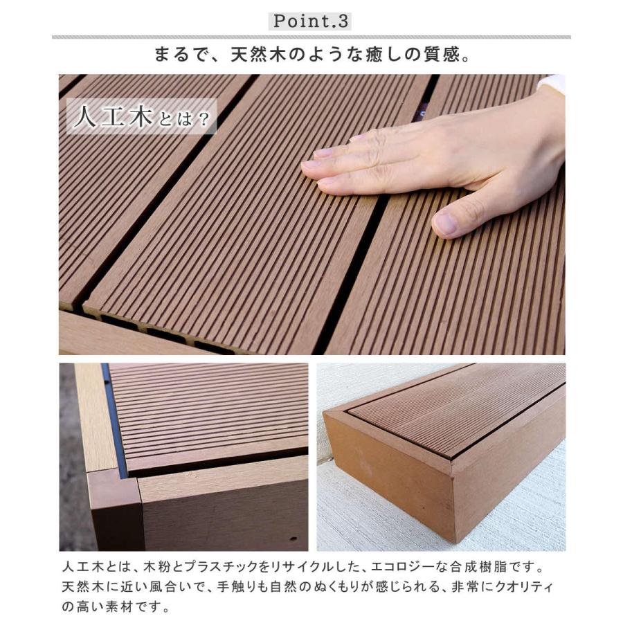 デッキ ウッドデッキ 3台 ステップ 手すりフェンス コーナーフェンス 人工木 縁台 土台 ガーデニング DIY メンテナンス簡単 お手入れらくらく 腐らないの画像