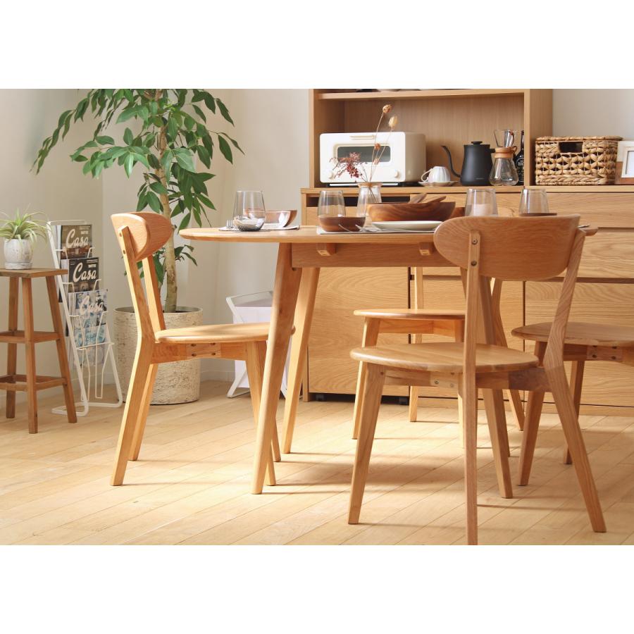 テーブル ダイニングテーブル 円形 直径120 天然木オーク材 PU塗装 丸