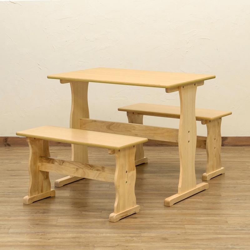 テーブル＆ベンチ 3点セット ダークブラウン kectanjungharapan