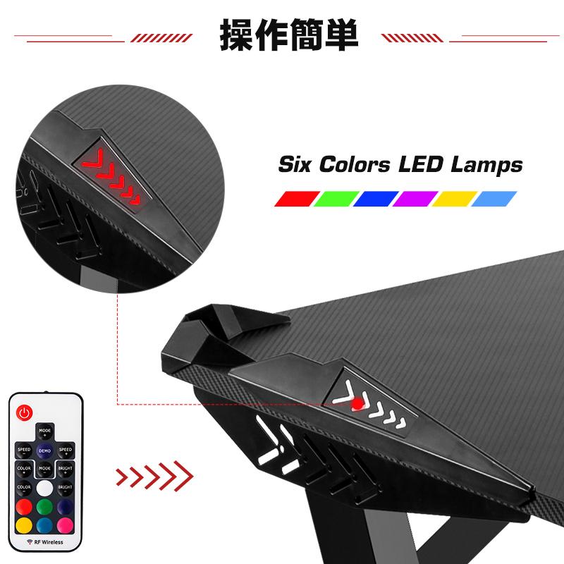 デスク ゲーミングデスク Z型 幅120高70 RGBライティング ヘッドホン