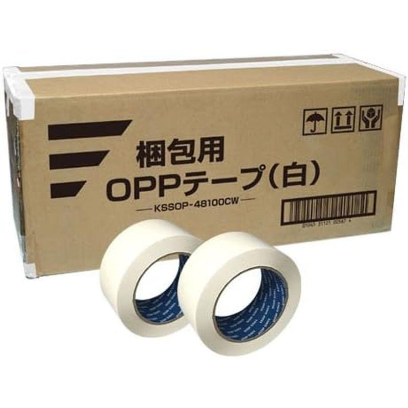 SEIWA　カラーOPPテープ　48mm×100m巻（白）50巻入