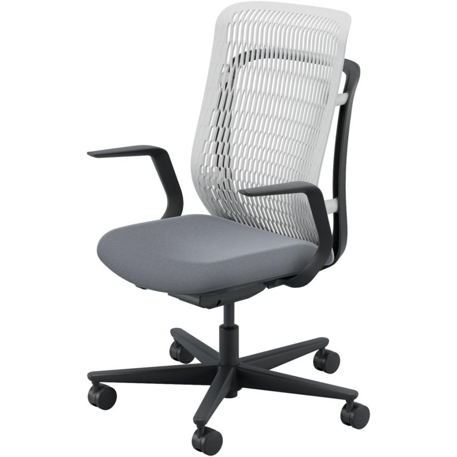 内田洋行 AJCHAIR2(エージェーチェア2) AJ2A-311AG-L PA アッシュグレイメッシュ ヘッドレストなし L型肘 ナイロンキャスター_2