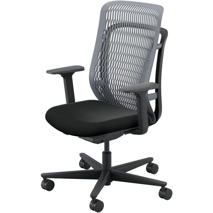 内田洋行 AJCHAIR2(エージェーチェア2) AJ2A-331SG-A PA スレートグレイメッシュ ヘッドレストなし アジャスタブル肘 ナイロンキャスター_1