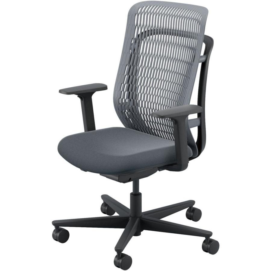 内田洋行 AJCHAIR2(エージェーチェア2) AJ2A-331SG-A PA スレートグレイメッシュ ヘッドレストなし アジャスタブル肘 ナイロンキャスター_2