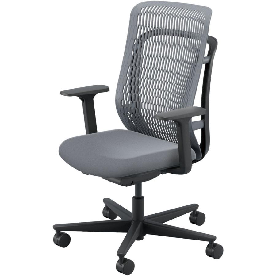 内田洋行 AJCHAIR2(エージェーチェア2) AJ2A-331SG-A PA スレートグレイメッシュ ヘッドレストなし アジャスタブル肘 ナイロンキャスター_3