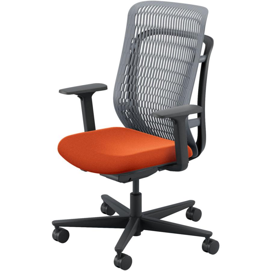 内田洋行 AJCHAIR2(エージェーチェア2) AJ2A-331SG-A PA スレートグレイメッシュ ヘッドレストなし アジャスタブル肘 ナイロンキャスター_4