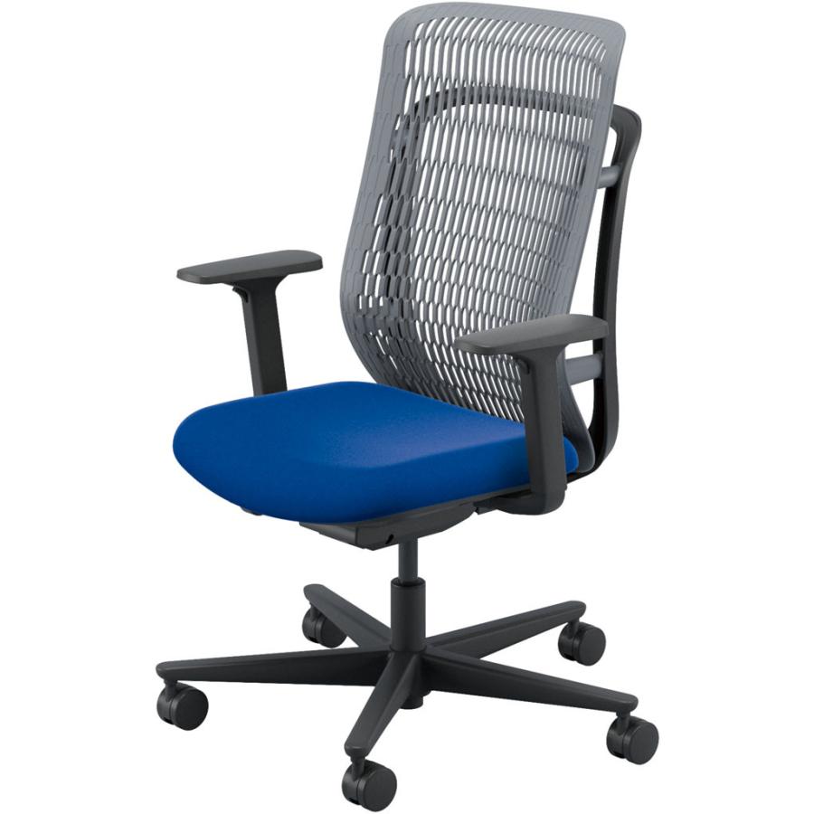 内田洋行 AJCHAIR2(エージェーチェア2) AJ2A-331SG-A PA スレートグレイメッシュ ヘッドレストなし アジャスタブル肘 ナイロンキャスター_5