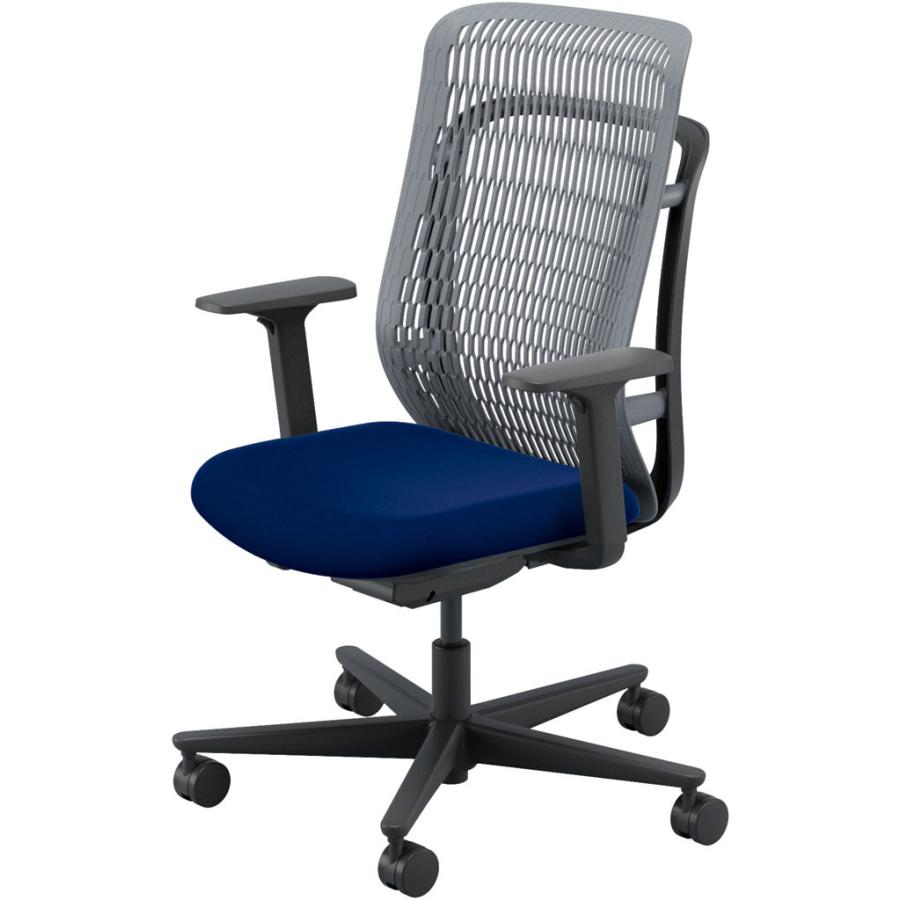 内田洋行 AJCHAIR2(エージェーチェア2) AJ2A-331SG-A PA スレートグレイメッシュ ヘッドレストなし アジャスタブル肘 ナイロンキャスター_6