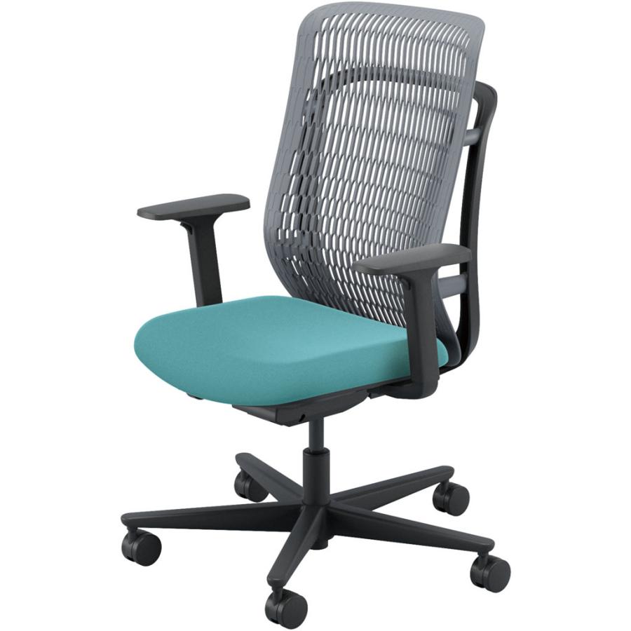 内田洋行 AJCHAIR2(エージェーチェア2) AJ2A-331SG-A PA スレートグレイメッシュ ヘッドレストなし アジャスタブル肘 ナイロンキャスター_7