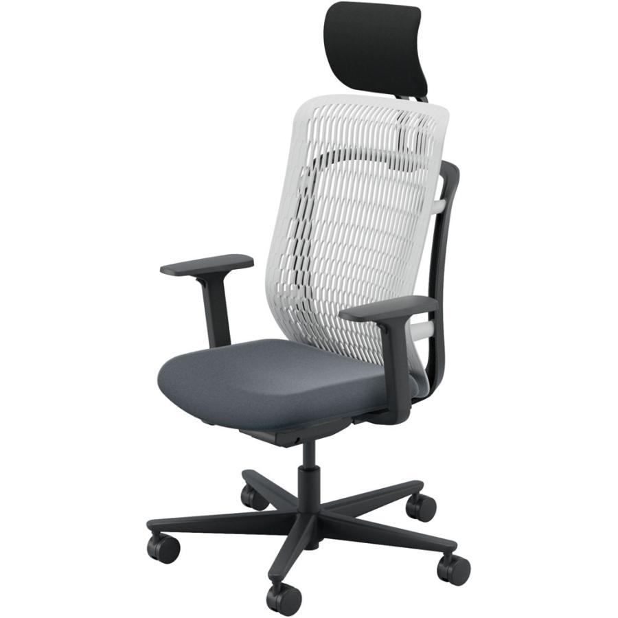 内田洋行 AJCHAIR2(エージェーチェア2) AJ2A-531AG-A PU アッシュグレイメッシュ ヘッドレスト付 アジャスタブル肘 ウレタンキャスター