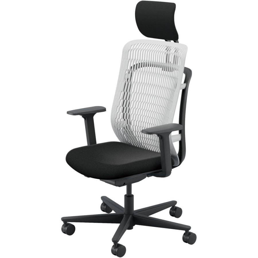 内田洋行 AJCHAIR2(エージェーチェア2) AJ2A-531AG-A PU アッシュグレイメッシュ ヘッドレスト付 アジャスタブル肘 ウレタンキャスター_1