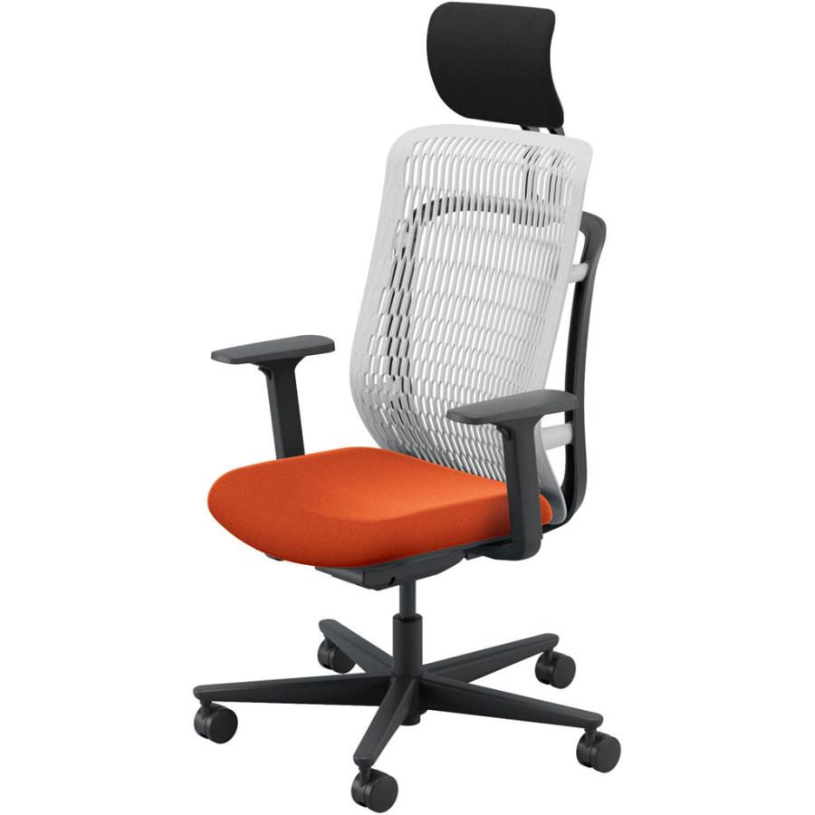 内田洋行 AJCHAIR2(エージェーチェア2) AJ2A-531AG-A PU アッシュグレイメッシュ ヘッドレスト付 アジャスタブル肘 ウレタンキャスター_3
