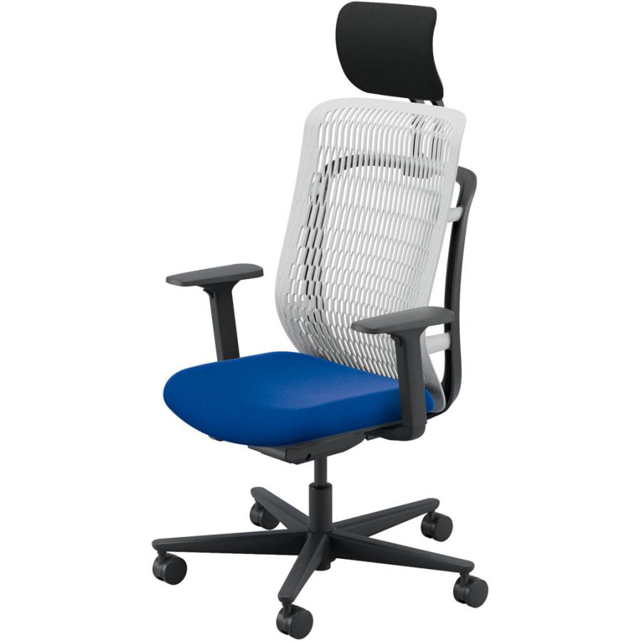 内田洋行 AJCHAIR2(エージェーチェア2) AJ2A-531AG-A PU アッシュグレイメッシュ ヘッドレスト付 アジャスタブル肘 ウレタンキャスター_4