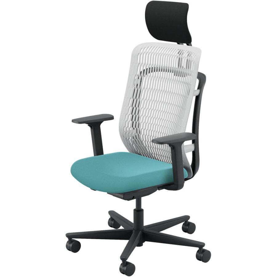 内田洋行 AJCHAIR2(エージェーチェア2) AJ2A-531AG-A PU アッシュグレイメッシュ ヘッドレスト付 アジャスタブル肘 ウレタンキャスター_7